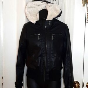 ASHLEY BLACK‎ Jacket Hoodie Fleece S